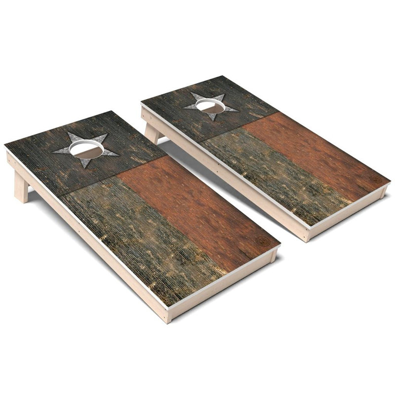 Texas Flag Rustic All-Weather Composite Cornhole Set, NO Accessories