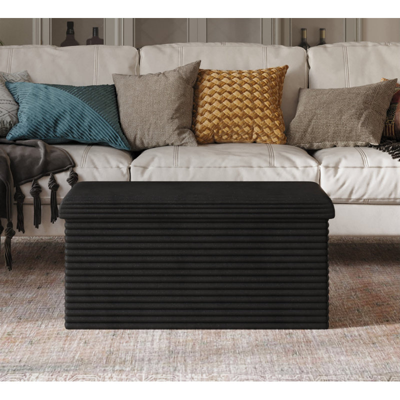 Banc de rangement rembourré Millett, Noir