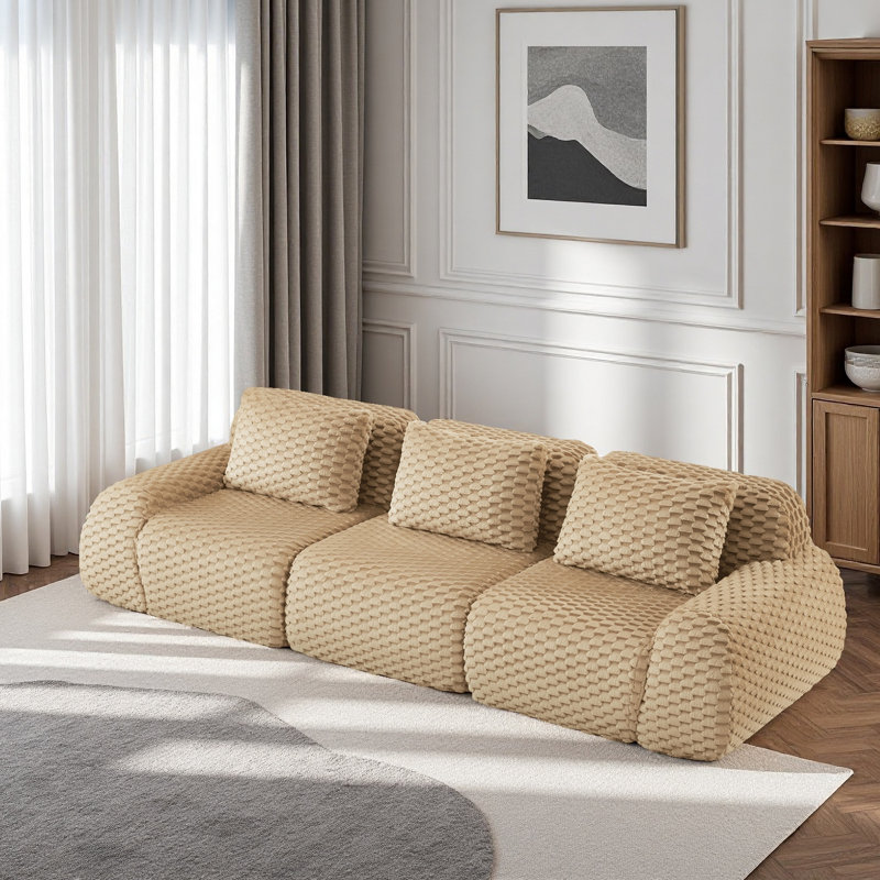 Canapé modulaire 114,2 po Boneless Couch, Chameau