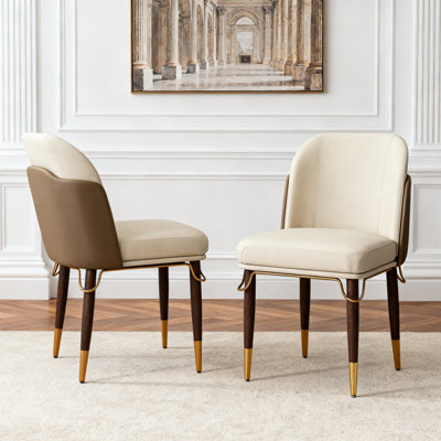 Roka PU Leather Modern Dining Chair with Metal Legs Assembly Needed