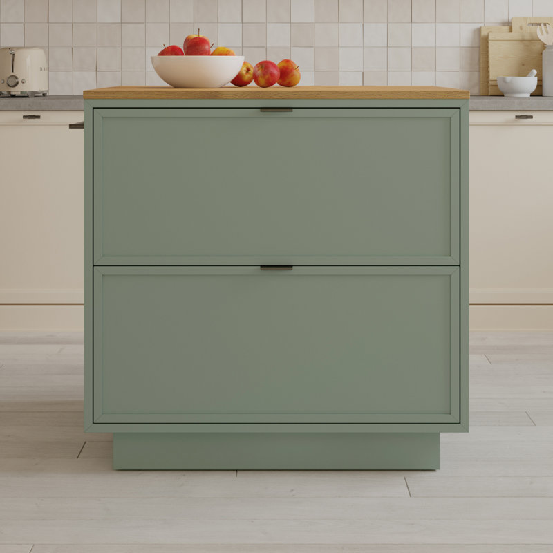Brookline Kitchen Island 36" Butcher Block Countertop