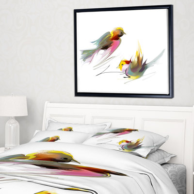 Illustration d'oiseaux volants - reproduction sur toile