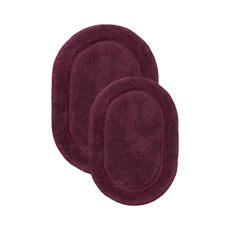 Ensemble de tapis de salle de bain 2 pièces Sandcliff, Ovale mauve