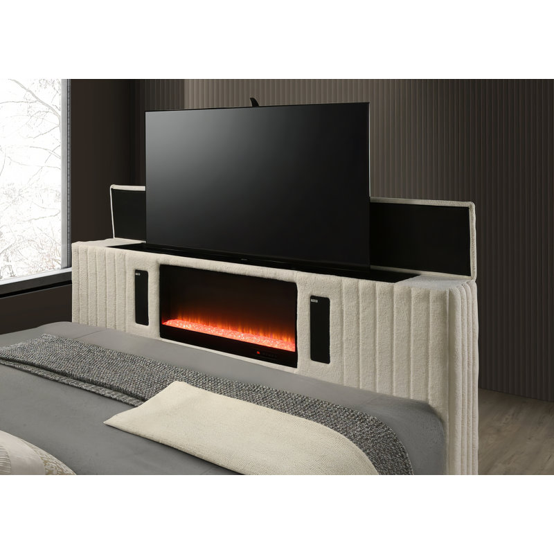 Villege Bed Platform White King, White, King