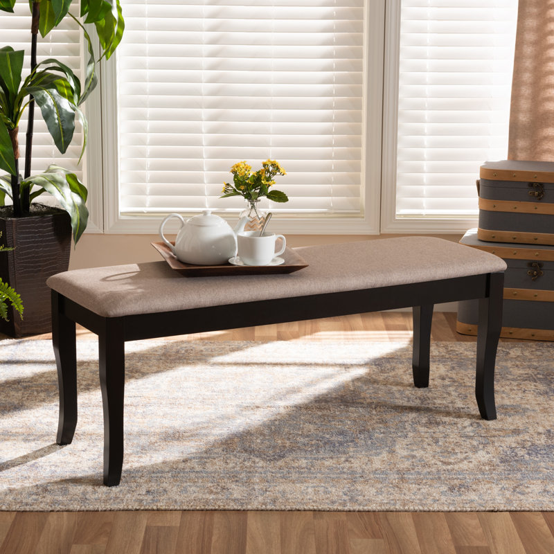 Polyester Upholstered Bench, Beige
