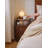 Solid Wood Nightstand with Two Drawers and Pull-out Panel Storage Bedside Table and Sofa Side Table