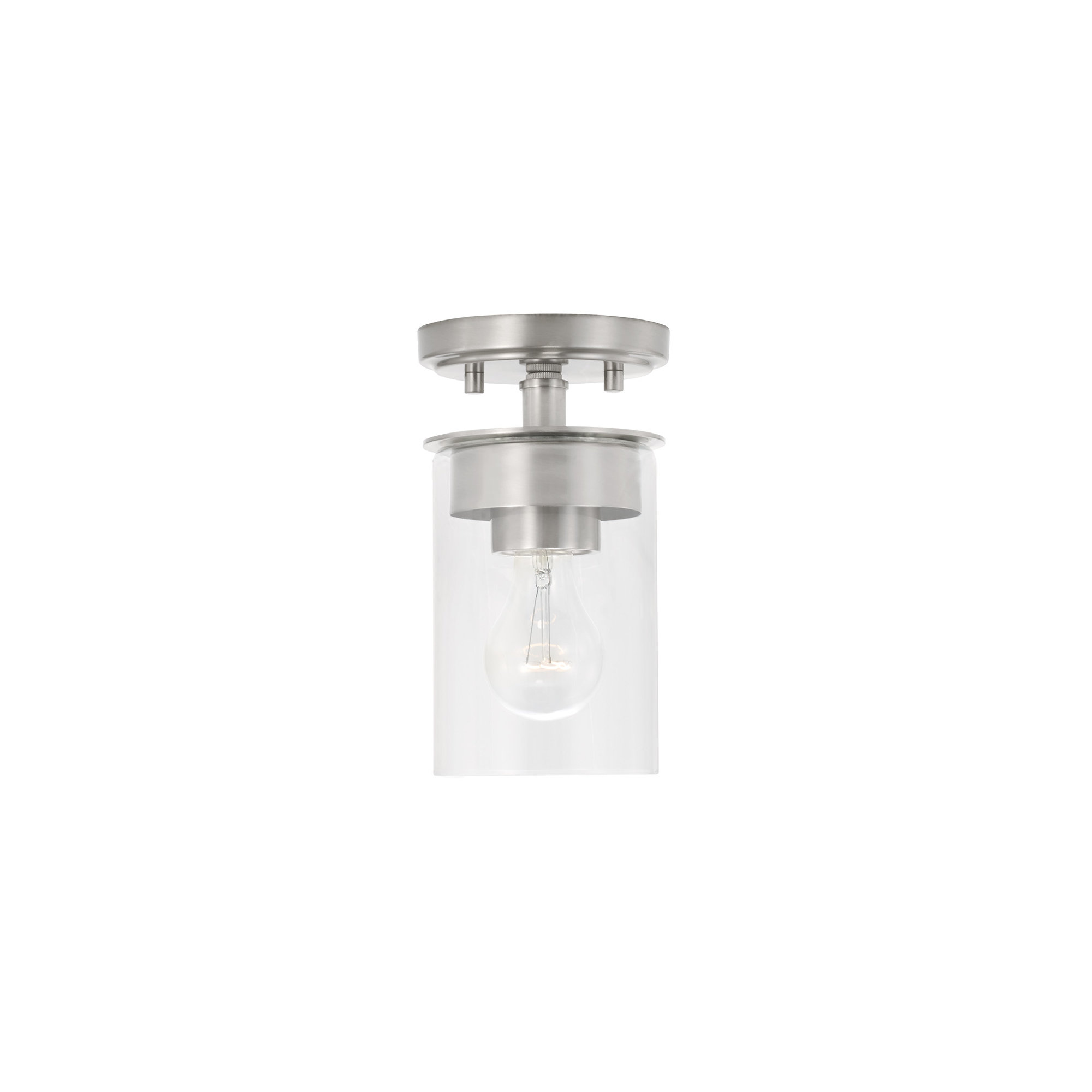 Single Light Glass Dimmable Pendant, Brushed Nickel