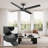 Kellogg 56 inch Indoor/Outdoor Matte Black Ceiling Fan with Remote Control