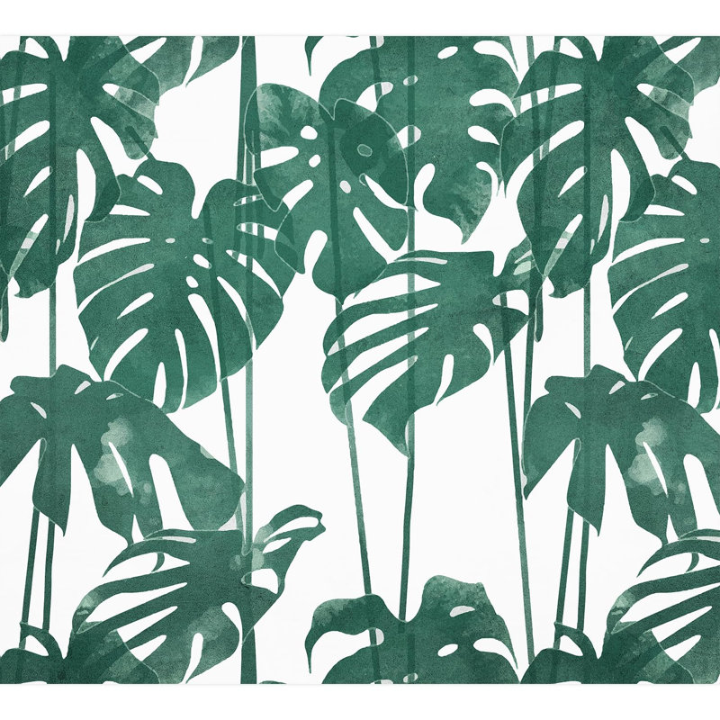 Feuille verte Monstera, L 108 po x l 120 po