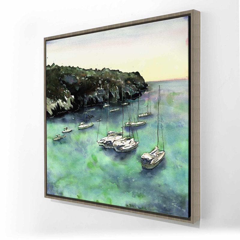 Bateaux à cala Macarella - Toile encadrée exotique