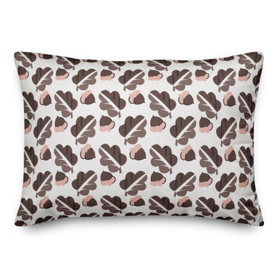 Coussin lombaire à glands et feuilles
