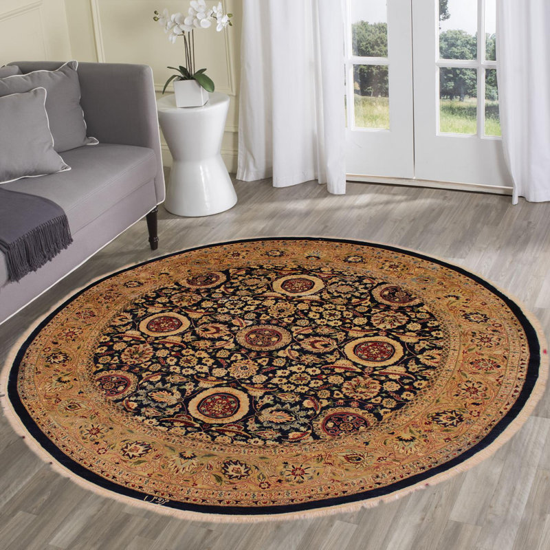 Tapis oriental rond en laine noué à la main 7 pi 11 po Esterly