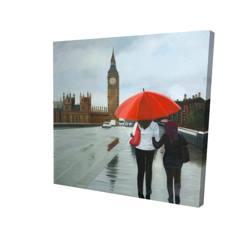 British Under Umbrella Canvas | Big Ben Art for Home Decor
