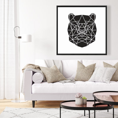 "Tête géométrique d'ours" sur toile