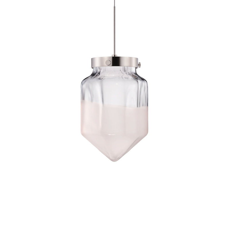 Facet 1 - Light LED Pendant, Clear/Opaline