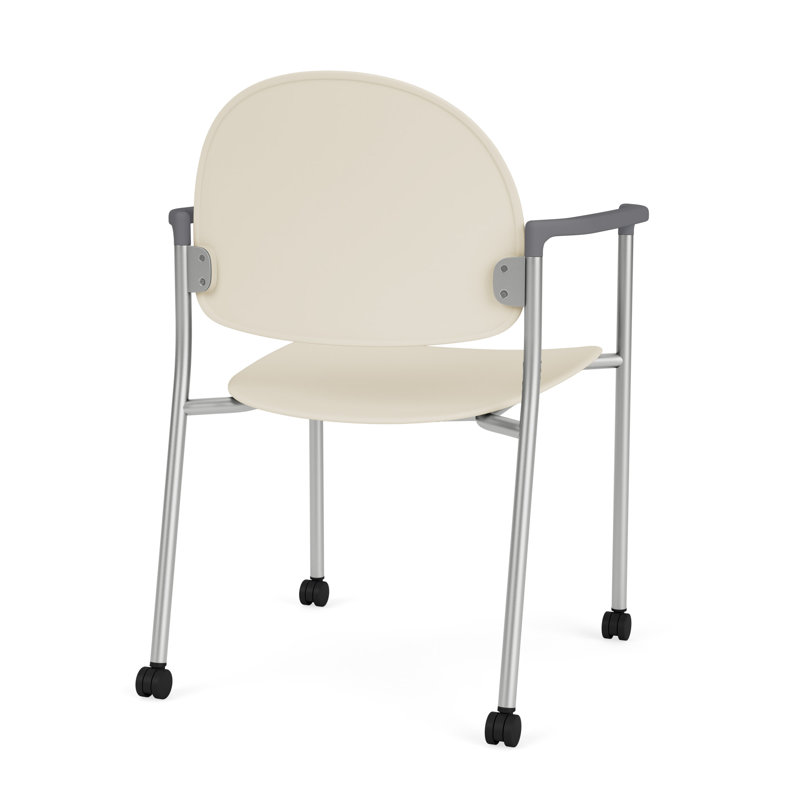 Chaise d'invité à chat avec roulettes, Argent, Poly sable beige sable