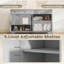HOMCOM Sideboard Buffet Cabinet, Kitchen Storage Cabinet, 140 cm, Grey