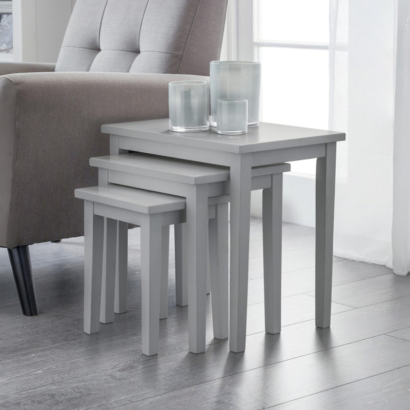 Elvina Solid Wood Nesting Tables, Grey