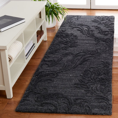 Antashia Floral Hand Tufted Area Rug in Black