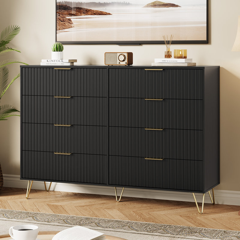 40 cm W Chest of 8 Drawers, Black