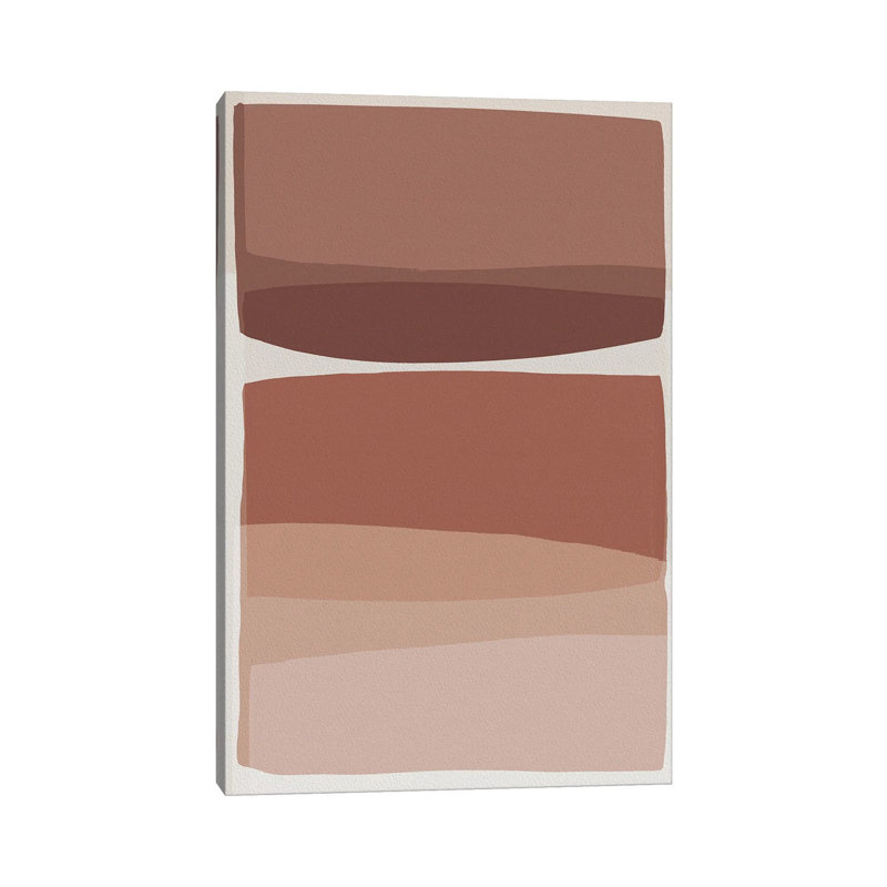 Modern Blush Pink 1 Piece Wrapped Canvas Wall Art, 18" H x 12" W, Wrapped Canvas