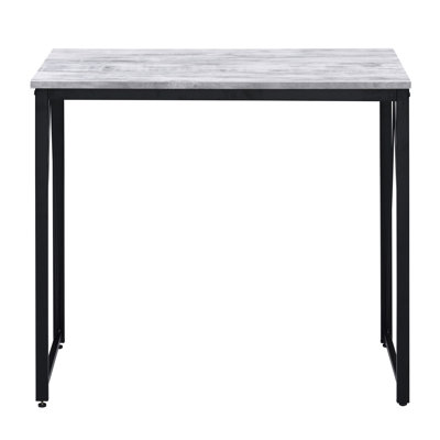 Bureau industriel rustique pour bureau, blanc antique et noir, bureau de travail en métal pour ordinateur portable, support