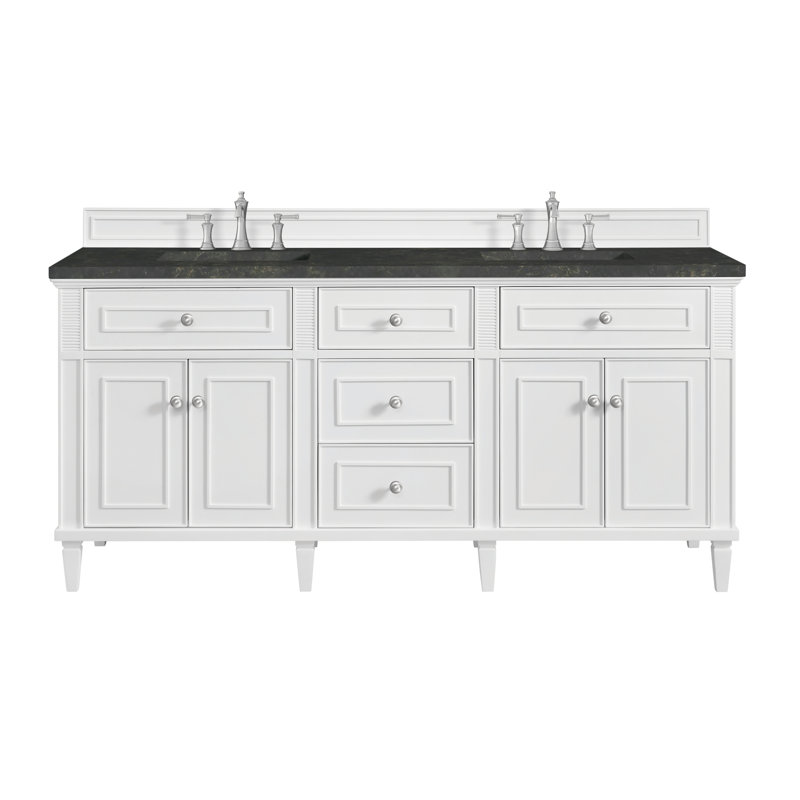 Lorelai 72'' W Double Vanity, Bright White, 8" Widespread, Phantome Eclos