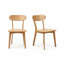 Ensemble de 2 chaises de salle à manger en bois massif naturel-1499038512