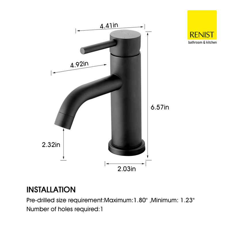 Single-handle Bathroom Faucet, Matte Black