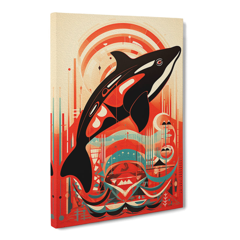 Orca Whale Constructivism - Wrapped Canvas, 76cm H x 50cm W x 3cm D
