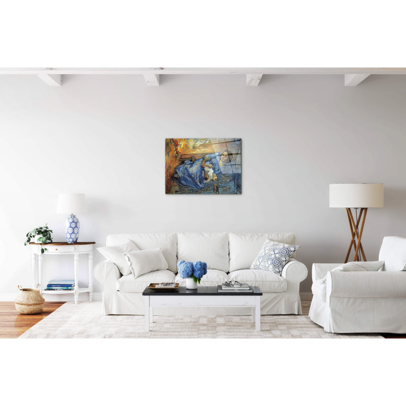 Rake by Van Gogh Vincent 57cm H X 76cm W CrystalArt Material Acrylic Glass Effect, Frameless Panel Lightweight Ready to Hang