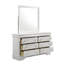 Commode à 6 tiroirs de style moderne en bois blanc (seulement commode)-1332283911