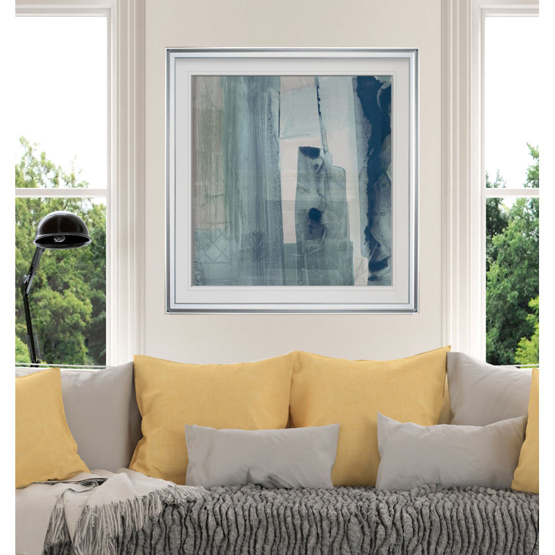 " Miss The Sea II ", 17.5" H x 17.5" W x 1.5" D, Silver Framed