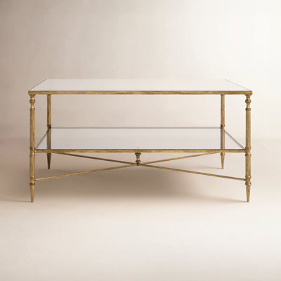 Allenhurst 38" Mirrored Glass Cocktail Table