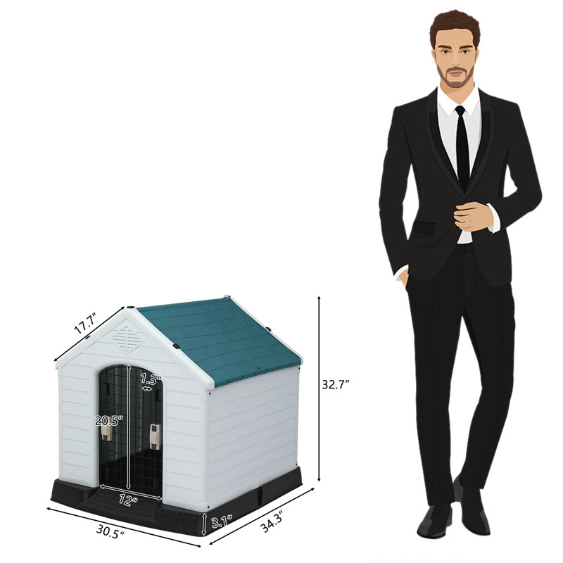 Niche pour chien Deriyon, H 32,7 po x l 30,5 po x P 34,3 po