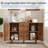 Farmhouse Sliding Door Buffet Cabinet – Brown, 2 Doors, 4 Drawers, Adjustable Shelf, for Kitchen, Dining, or Living Room