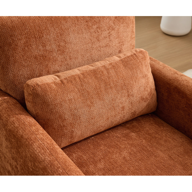 Fauteuil d'appoint moderne, fauteuil de salle à manger en tissu Boucle, Orange