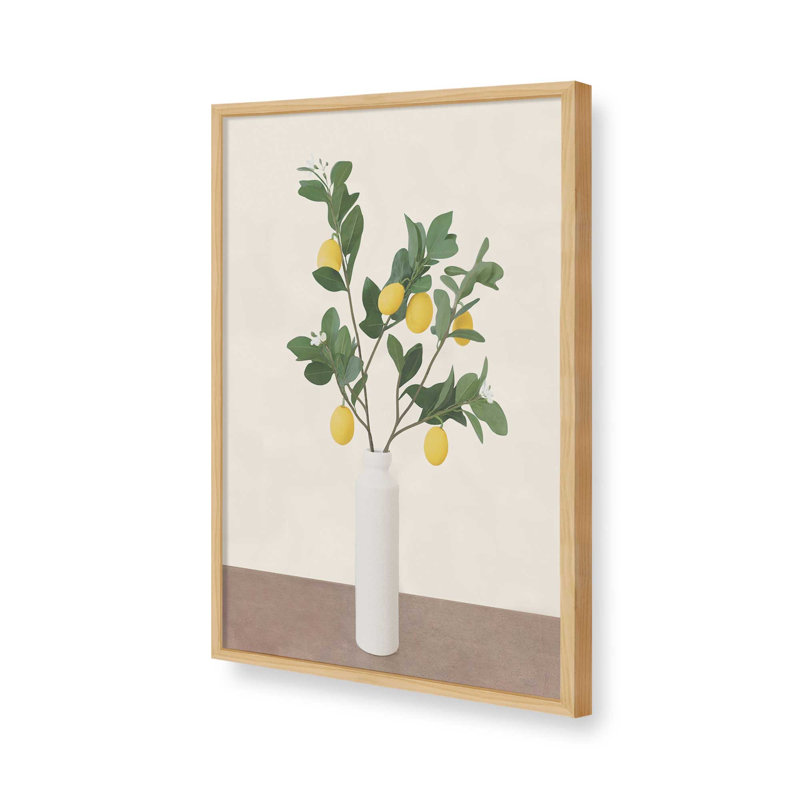 «Lemon Branches II» par Garima Dhawan, reproduction d'art sur toile, Tanné, H 48 po x l 36 po