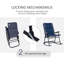 Ensemble de mobilier de patio extérieur avec table en verre trempé et chaises à bascule pliantes