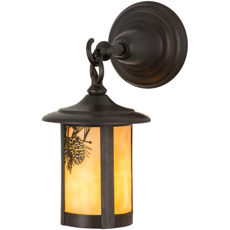 1 - Light Outdoor Wall Lantern, 12.5" H x 6" W x 10" D