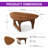 Modern Triangular Solid Wood Coffee Table 34.5"L × 23.5"W × 16"H