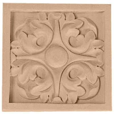 3.5'' H x 3.5'' W x 0.75'' D Wood Rosette Applique