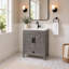 Meuble-lavabo de 76 cm avec lavabo en céramique et rangement dissimulé (sans robinetterie) - Gris-1869364595-1869375478