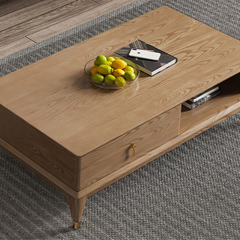 LIZIYE Solid Ash Wood Coffee Table | Wayfair