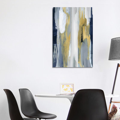 Converge Blue And Gold I by Jackie Hanson - Wrapped Canvas Print