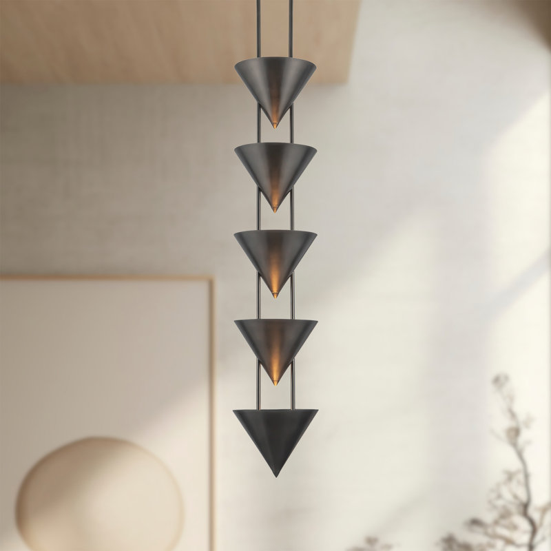 Versus 10-in Brass Pendant, 10, Silver