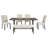 6-Piece Farmhouse Dining Table Set 72" Wood Rectangular Table, 4 Upholstered Chairs with Bench-1277618495