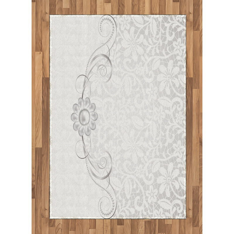Gray High Density Long Fiber Poly Threads Decorative Area Rug Carpet, Rectangle 4' x 5'8"