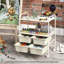 Rolling Storage Cart With 4 Drawers & 2 Shelves Multipurpose Plastic Trolley On Wheels-106694245
