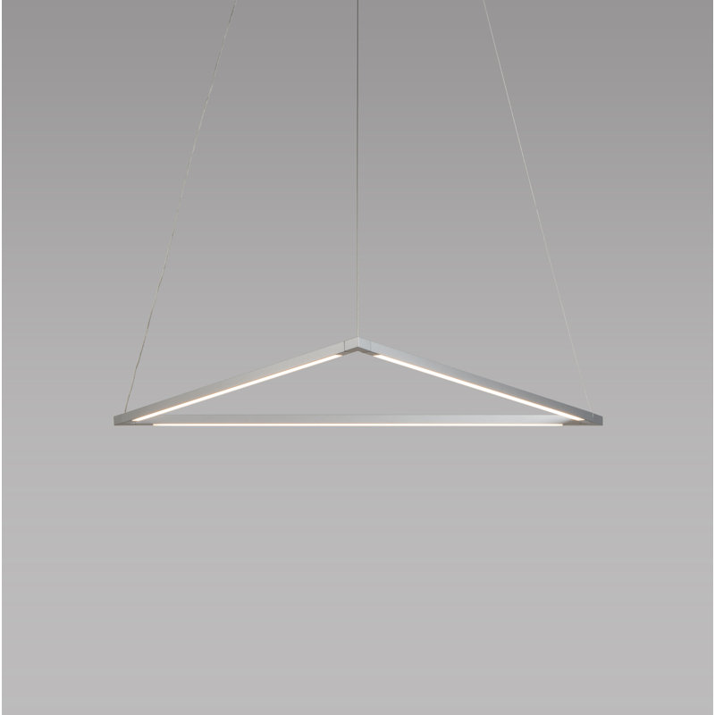 Z-Bar 3 - Light LED Pendant, Silver, 18.4" H x 15.9" W x 0.5" D